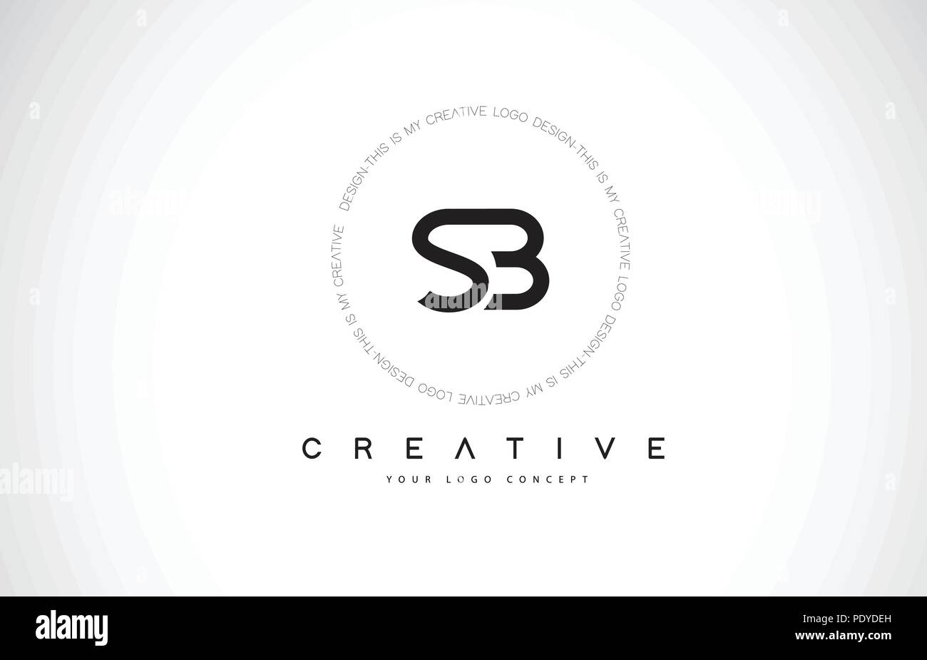 SB S B Logo Design with Black and White Creative Icon Text Letter ...