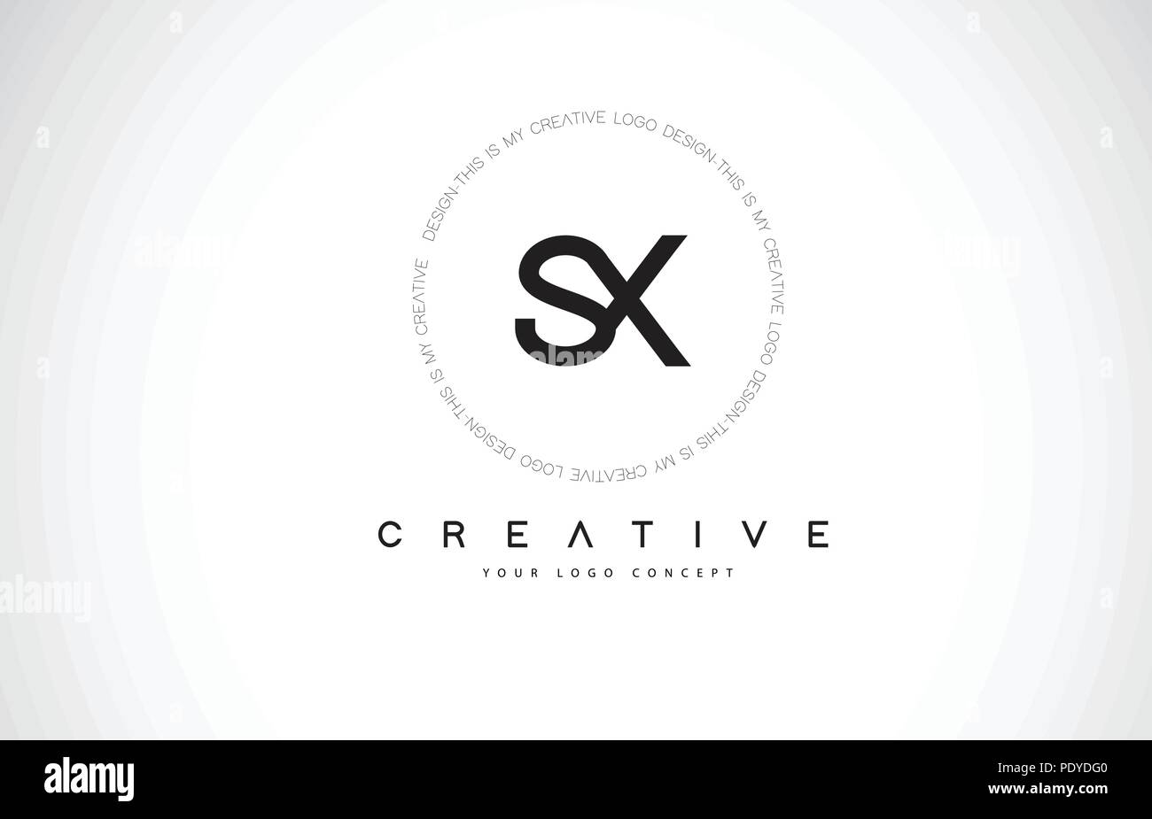 SX S X Logo Design with Black and White Creative Icon Text Letter ...