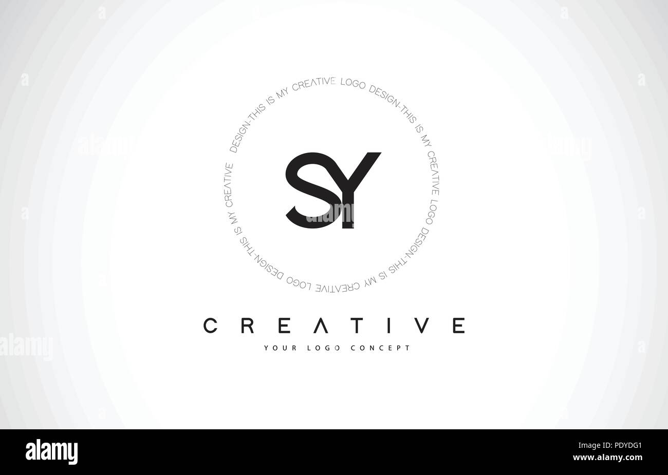 SY S Y Logo Design with Black and White Creative Icon Text Letter ...