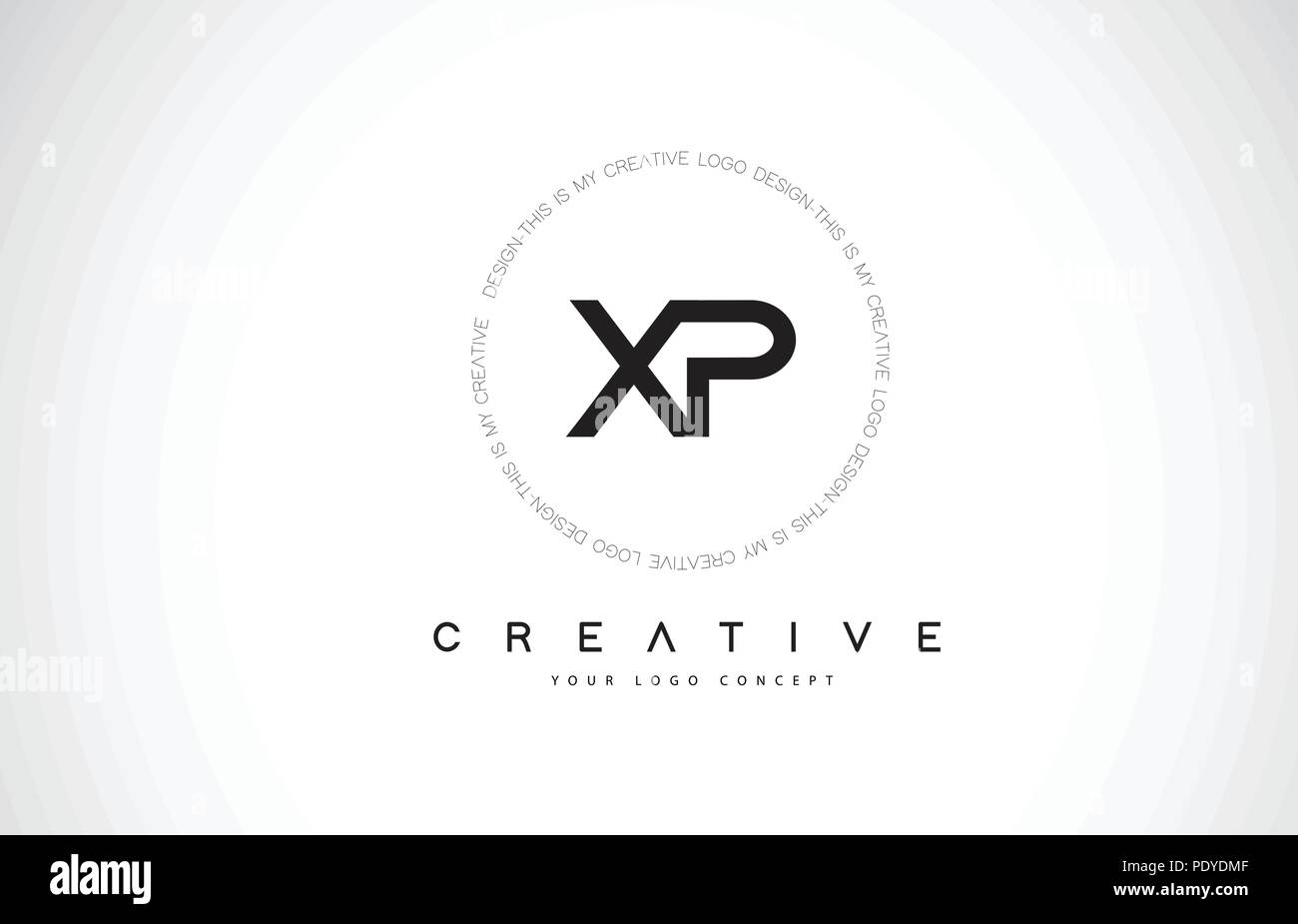 XP X P Logo Design with Black and White Creative Icon Text Letter ...