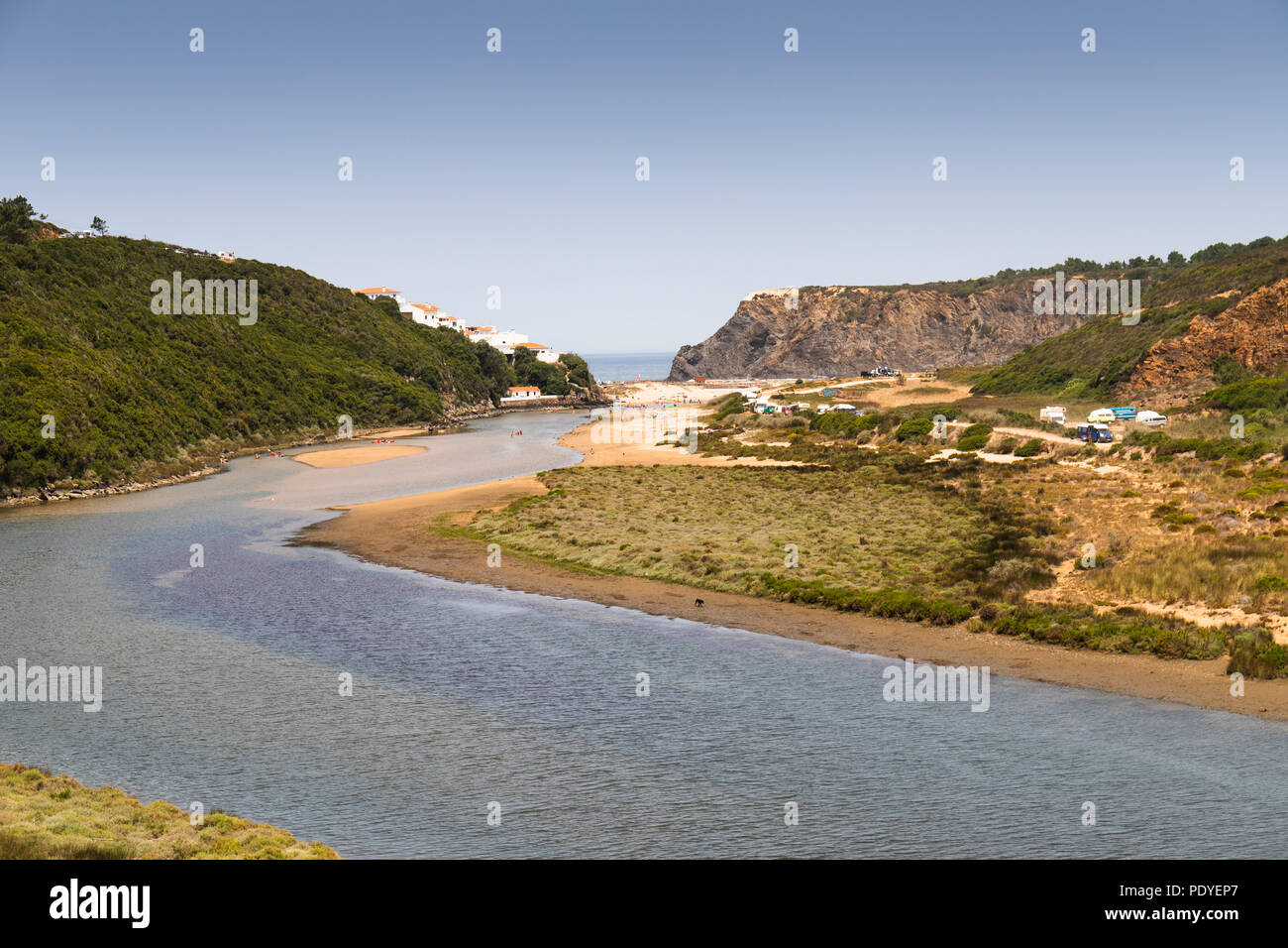 August 3rd, 2018, Odeceixe, Portugal the Odeceixe beach Stock Photo
