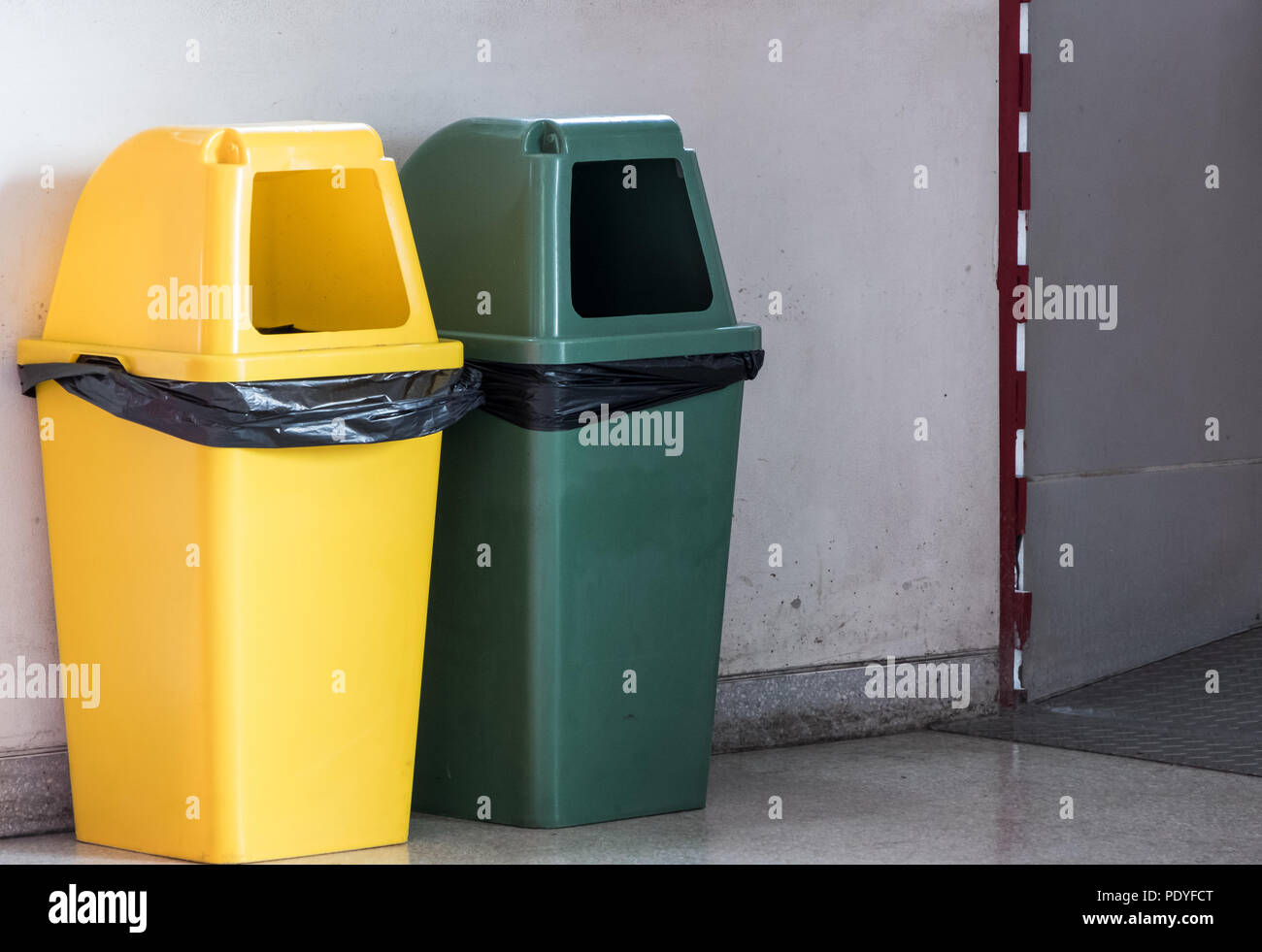 New plastic bin for customer in the urban food park near the residence