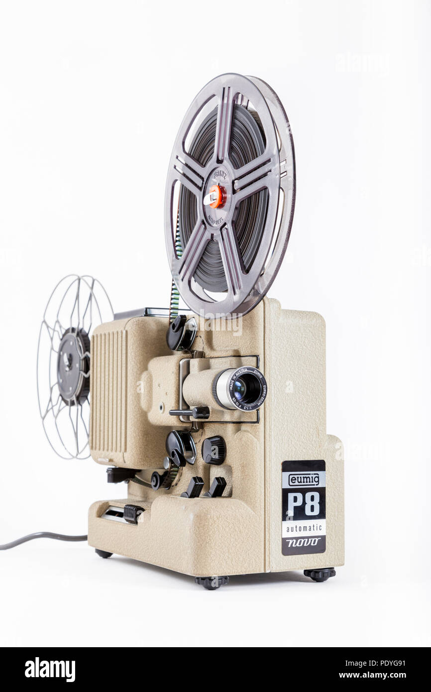 Eumig P8 automatic novo 8mm cine film projector, a 1960s home movie projector. Stock Photo