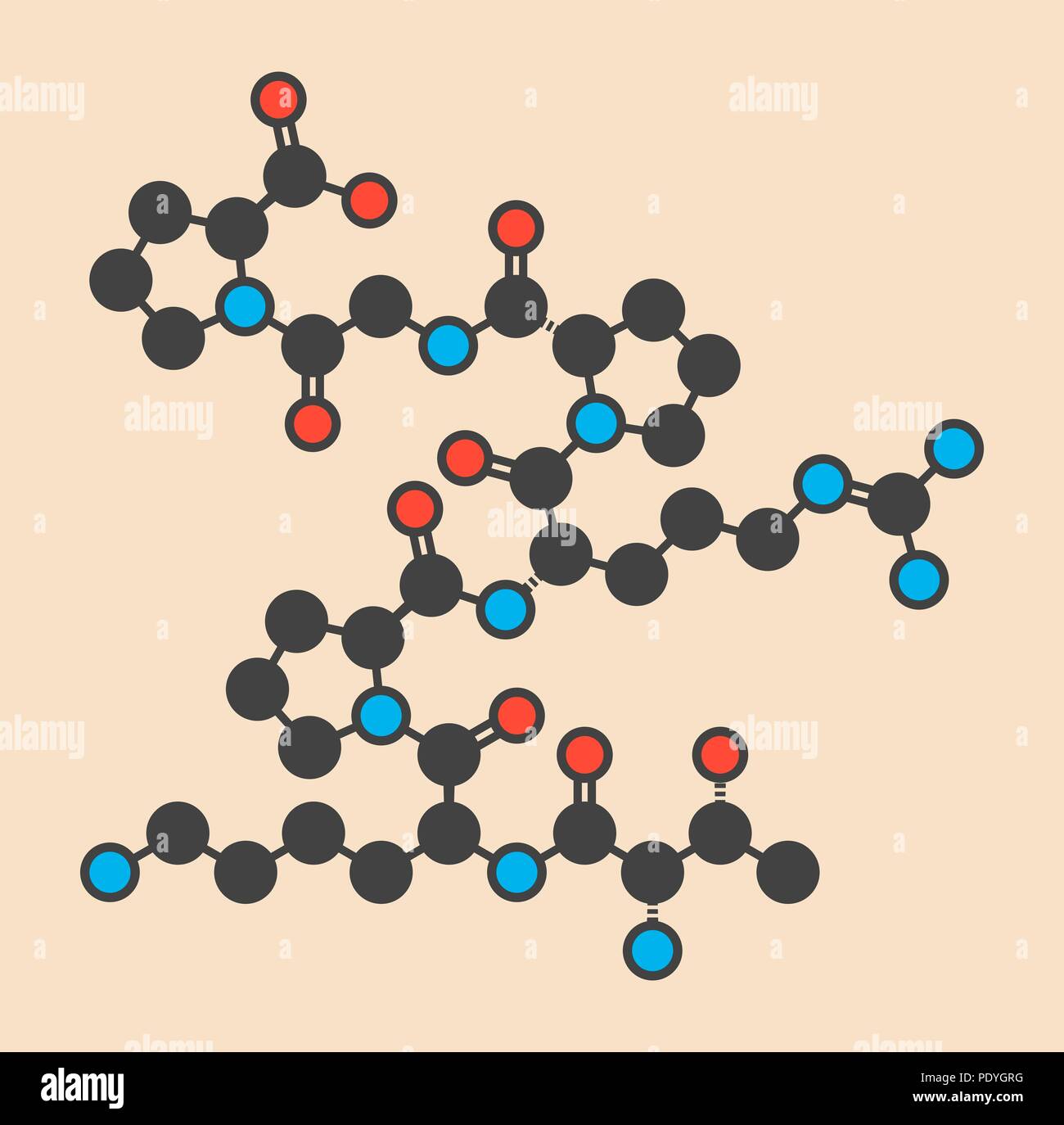 Selank Selank nootropic and anxiolytic peptide drug molecule. Stylized ...