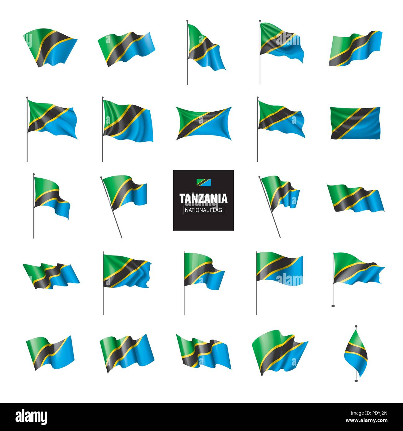 Tanzania flag, vector illustration on a white background Stock Vector ...