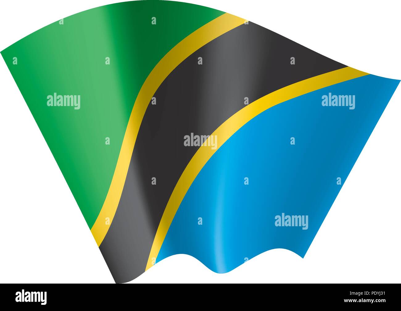 Tanzania flag, vector illustration on a white background Stock Vector ...
