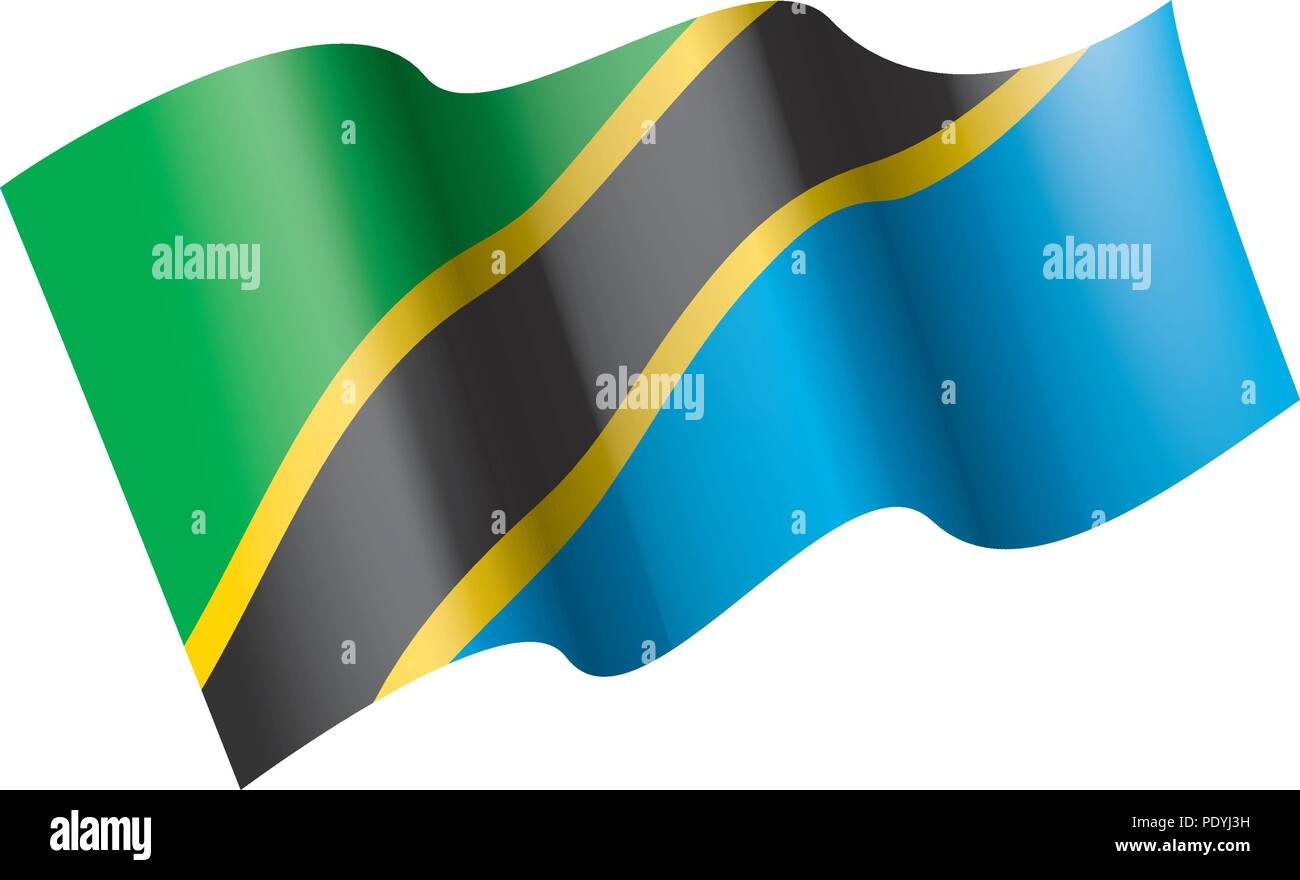 Tanzania flag, vector illustration on a white background Stock Vector ...