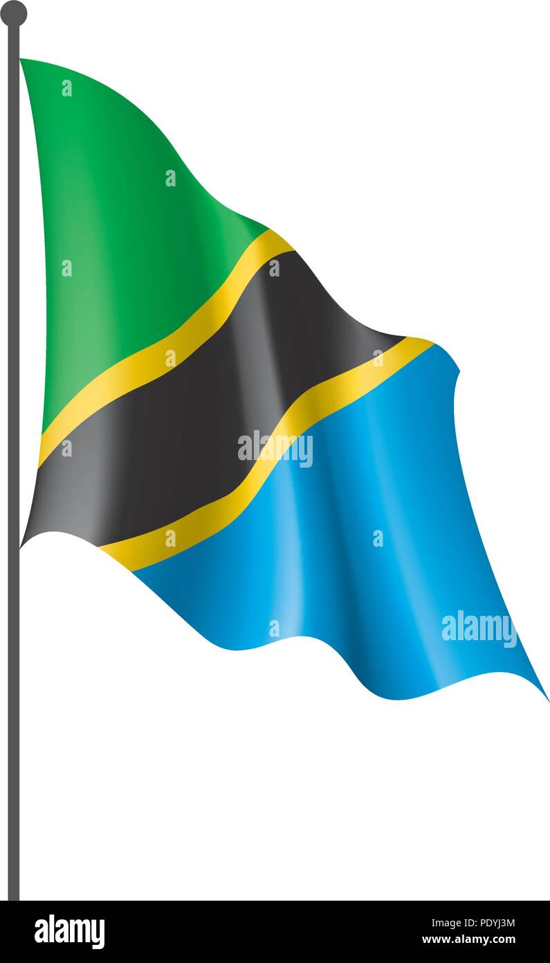 Tanzania flag, vector illustration on a white background Stock Vector ...