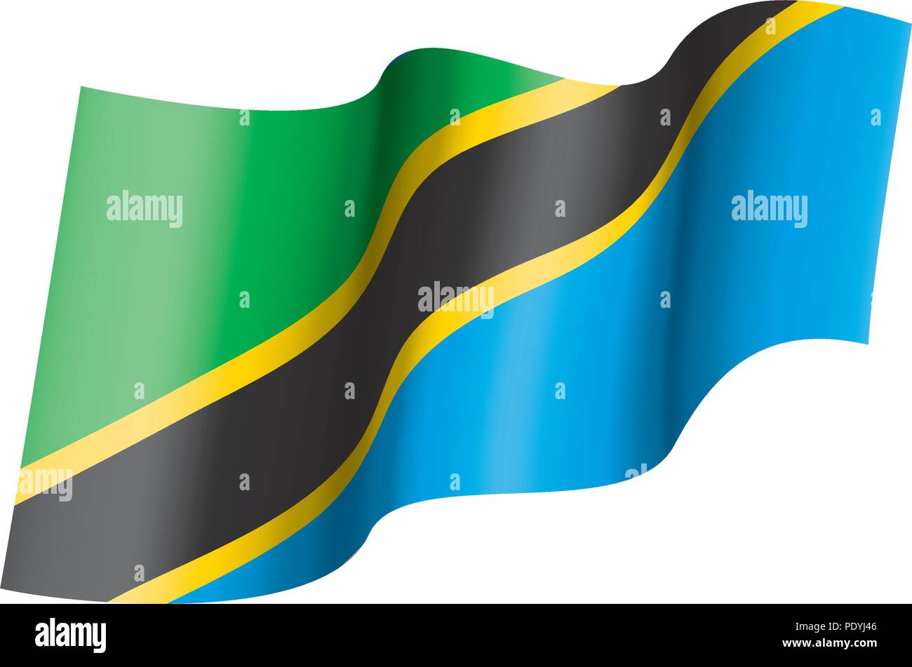 Tanzania flag, vector illustration on a white background Stock Vector ...