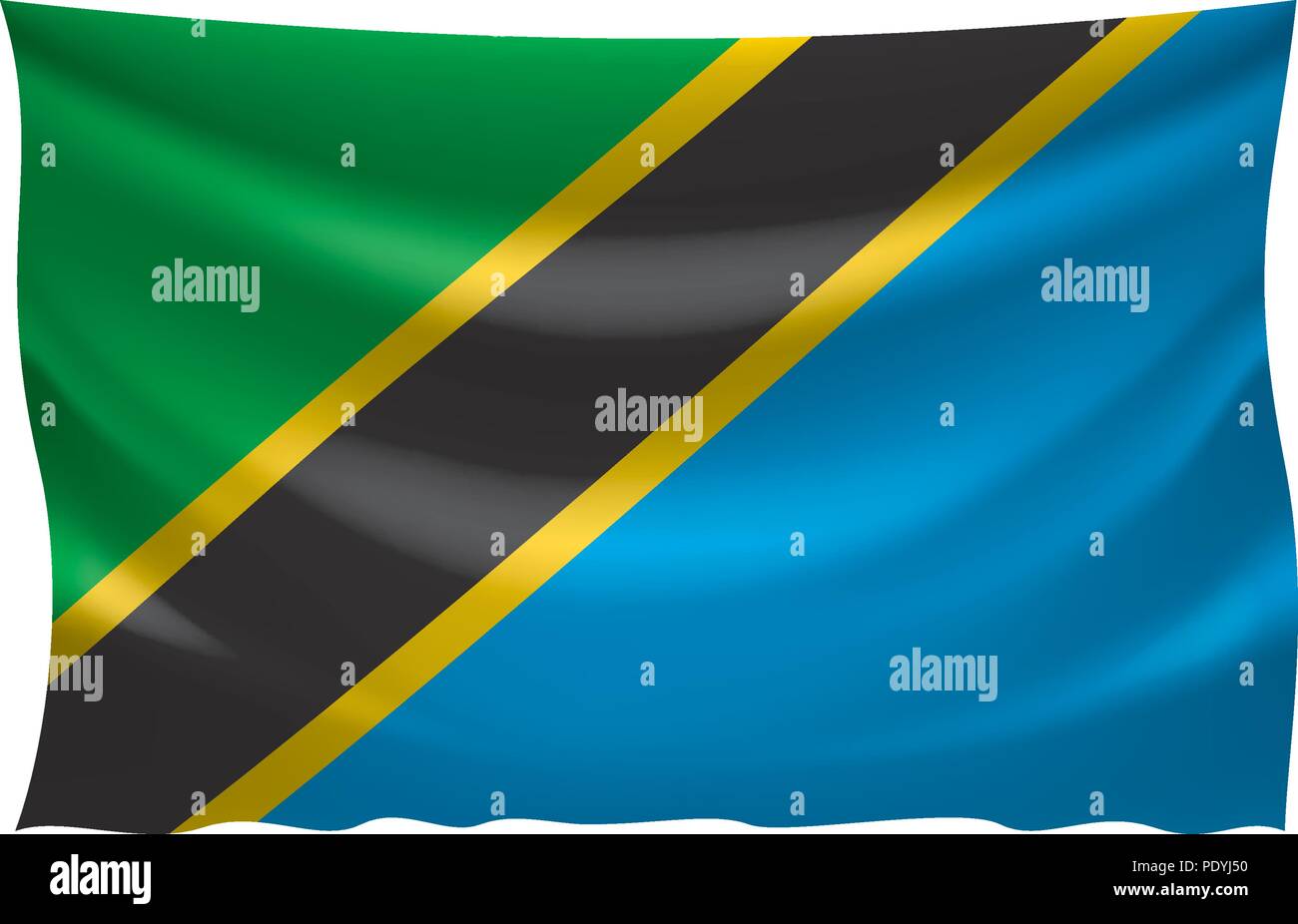 Tanzania flag, vector illustration on a white background Stock Vector ...