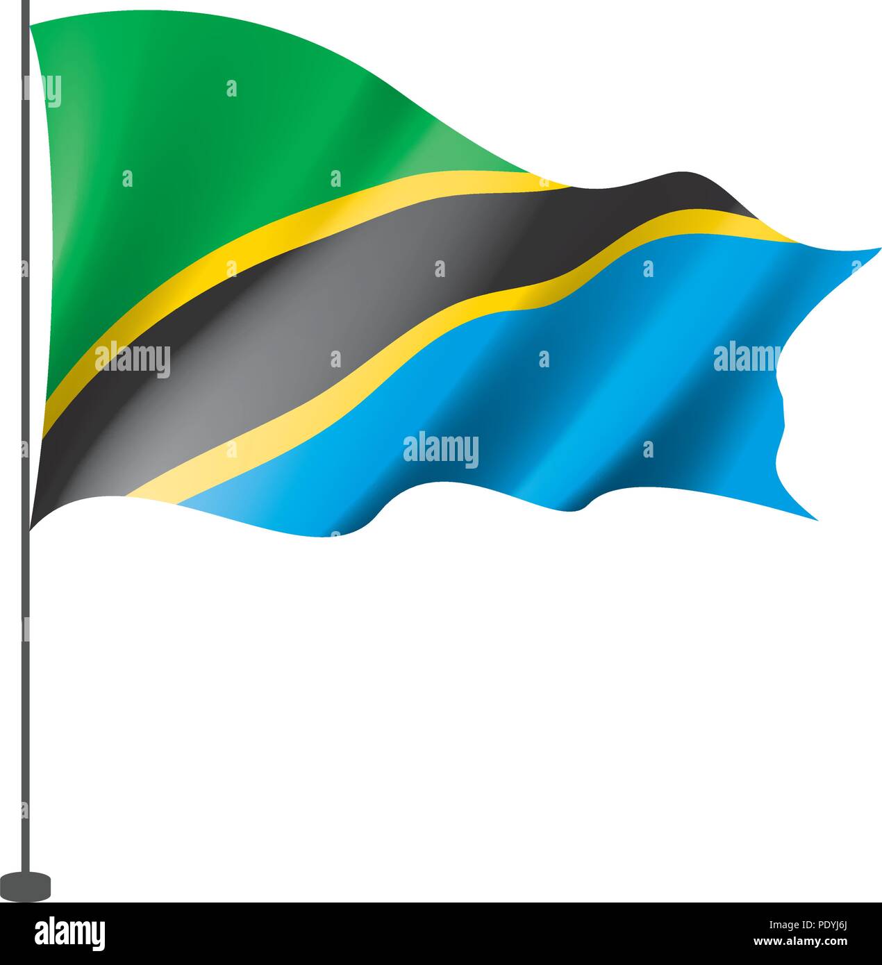 Tanzania flag, vector illustration on a white background Stock Vector ...