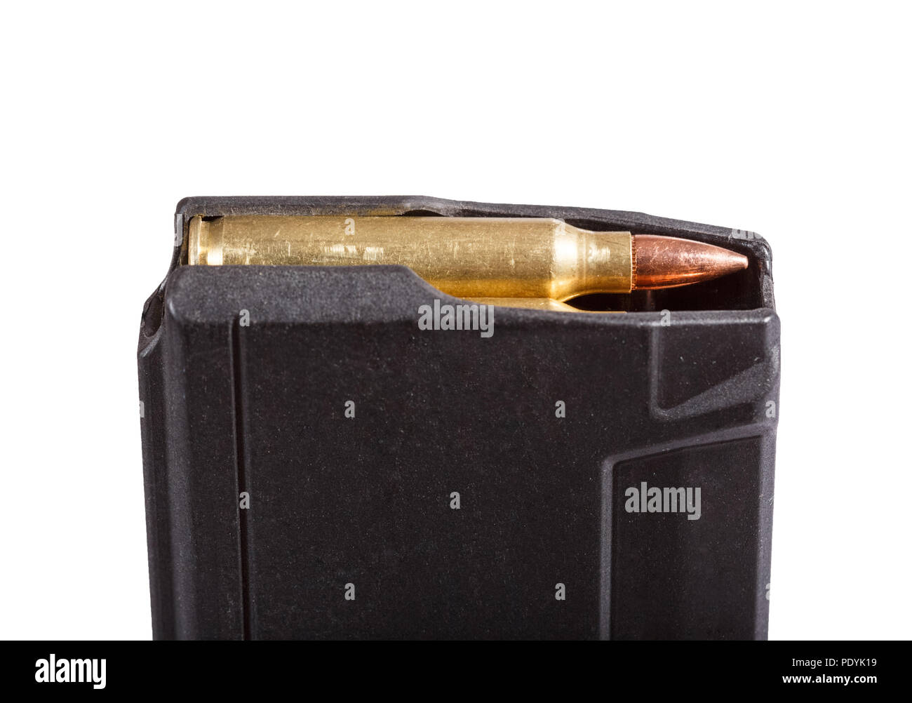 Gun magazin with ammo. Macro photo in high resolution photo. Stock Photo
