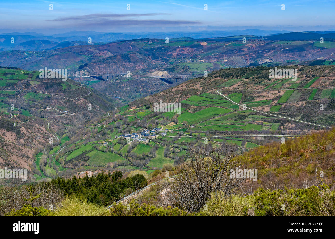 Aerial view in Saint James's Way, Galicia, Spain Stock Photo