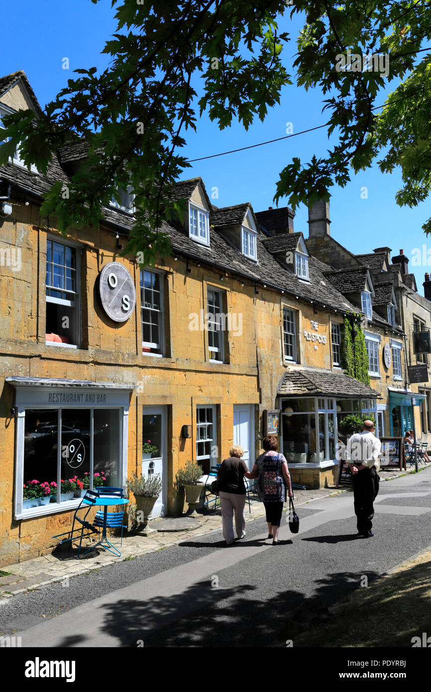 Street view at Stow on the Wold Town, Gloucestershire, Cotswolds, England Stock Photo