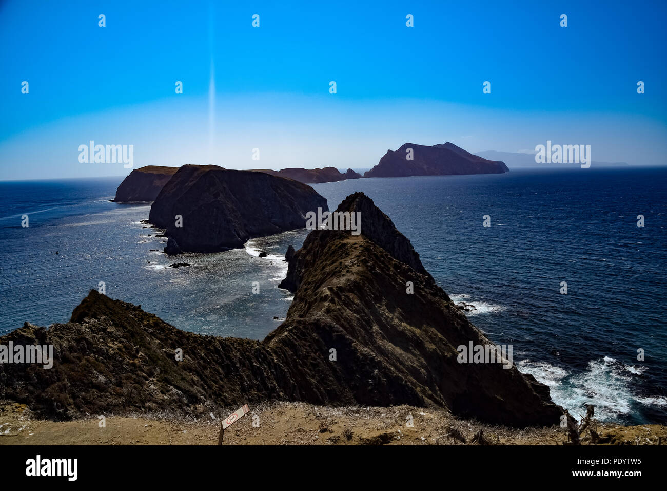 Vista from the magnificent Inspiration Point on Anacapa Island in the Channel Islands National Park off the coast of Ventura, California Stock Photo
