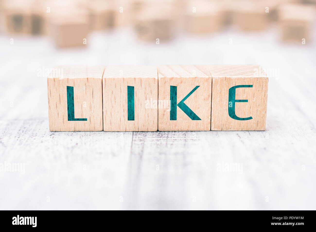 The Word Like Formed By Wooden Blocks On A White Table, Social Media ...