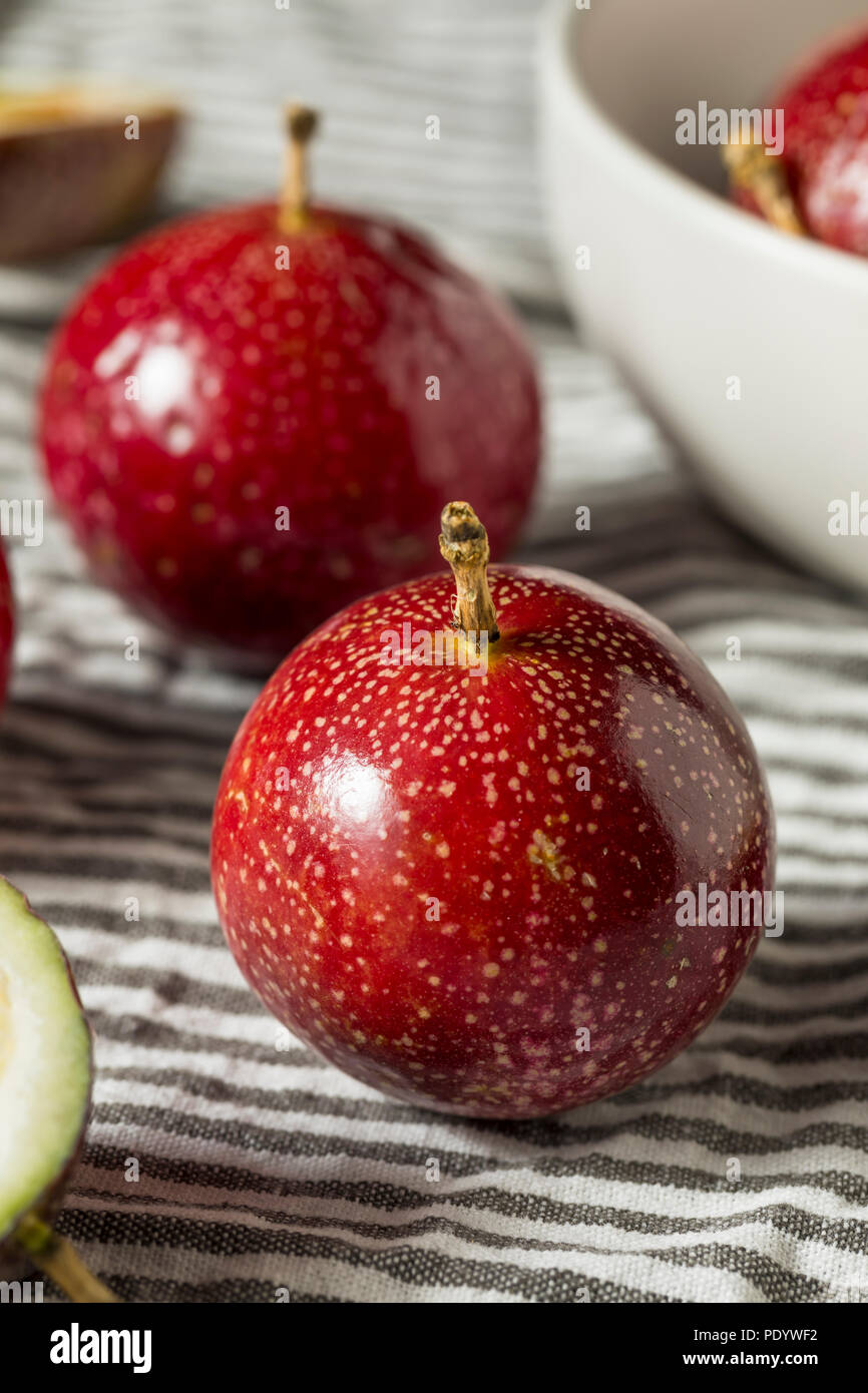 Red Organic Raw Passion Fruit Ready to Eat Stock Photo Alamy