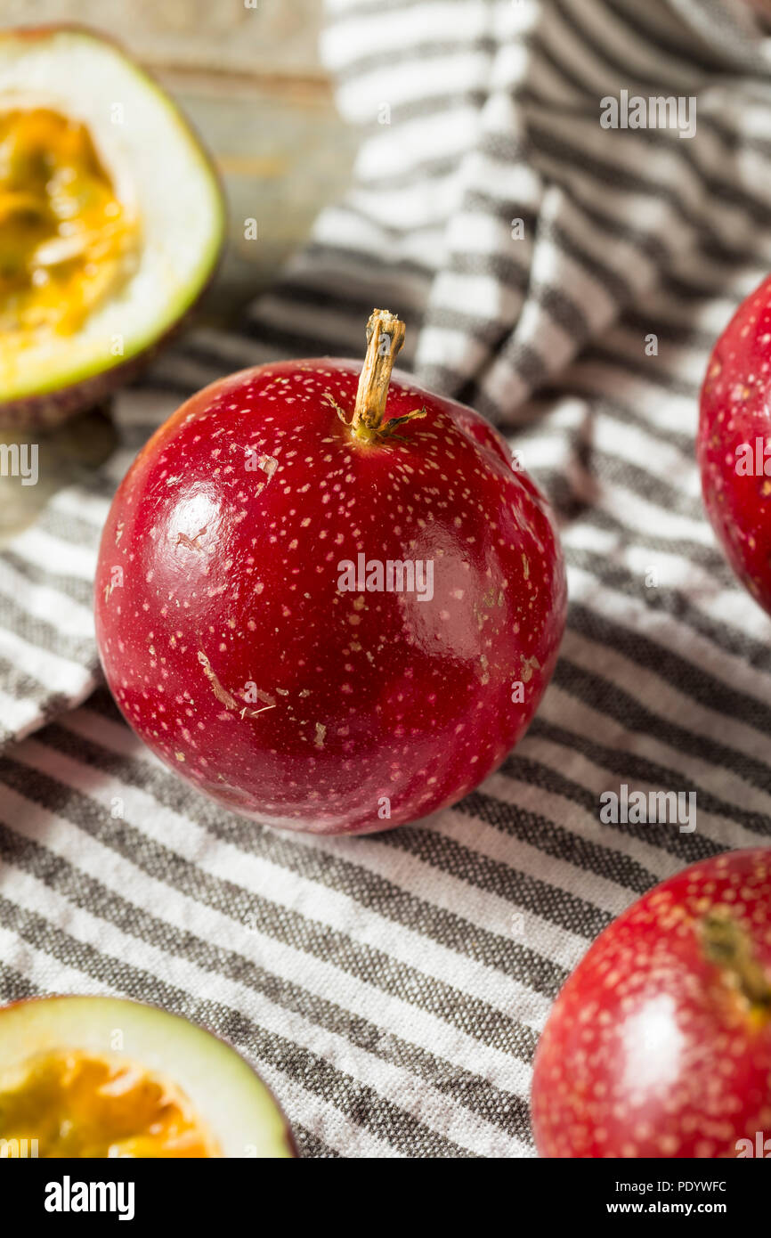 Red Organic Raw Passion Fruit Ready to Eat Stock Photo Alamy