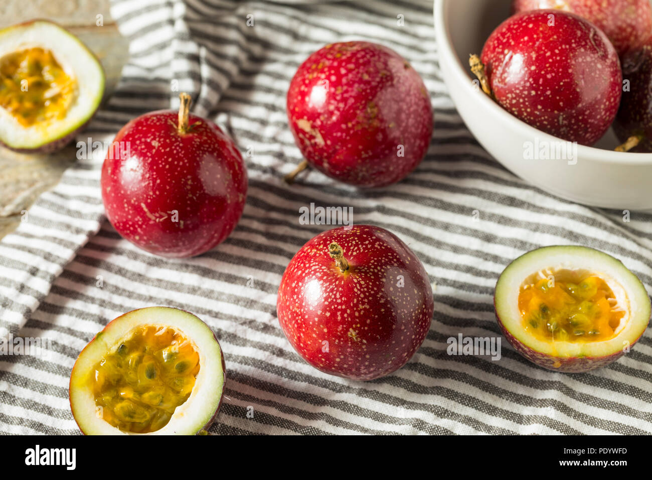 Red Organic Raw Passion Fruit Ready to Eat Stock Photo Alamy