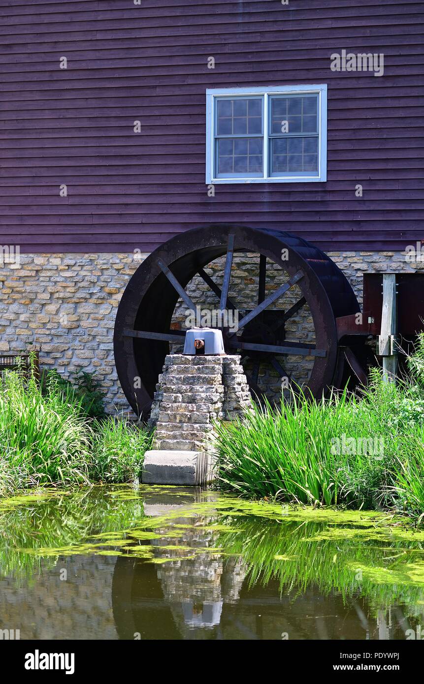 Franklin Grove, Illinois, USA. The Franklin Creek Grist Mill, a