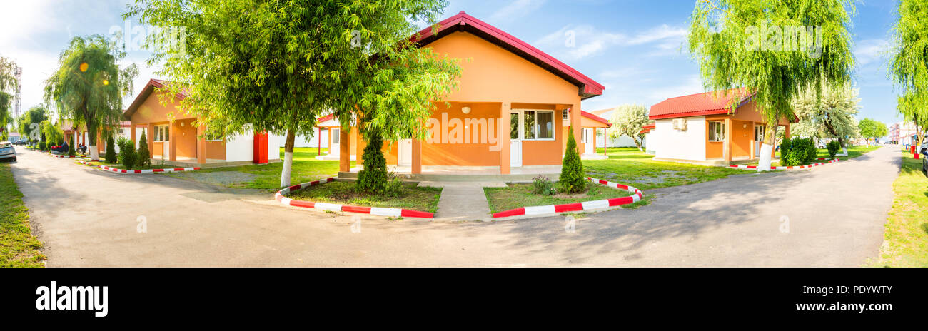 Panorama of Units in an affordable motel Stock Photo