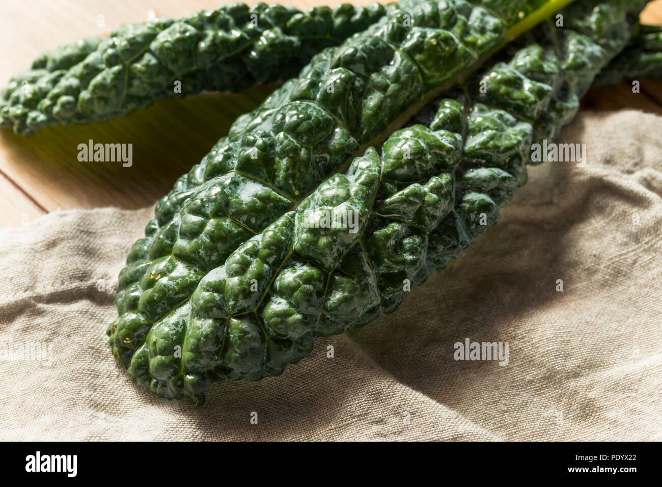 Raw Green Organic Lacinato Kale Ready to Cook Stock Photo Alamy
