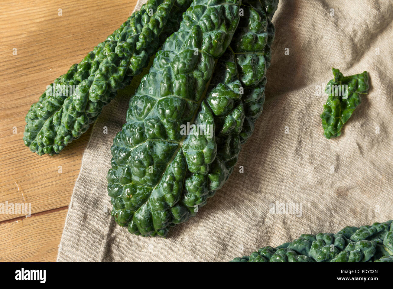 Raw Green Organic Lacinato Kale Ready to Cook Stock Photo Alamy