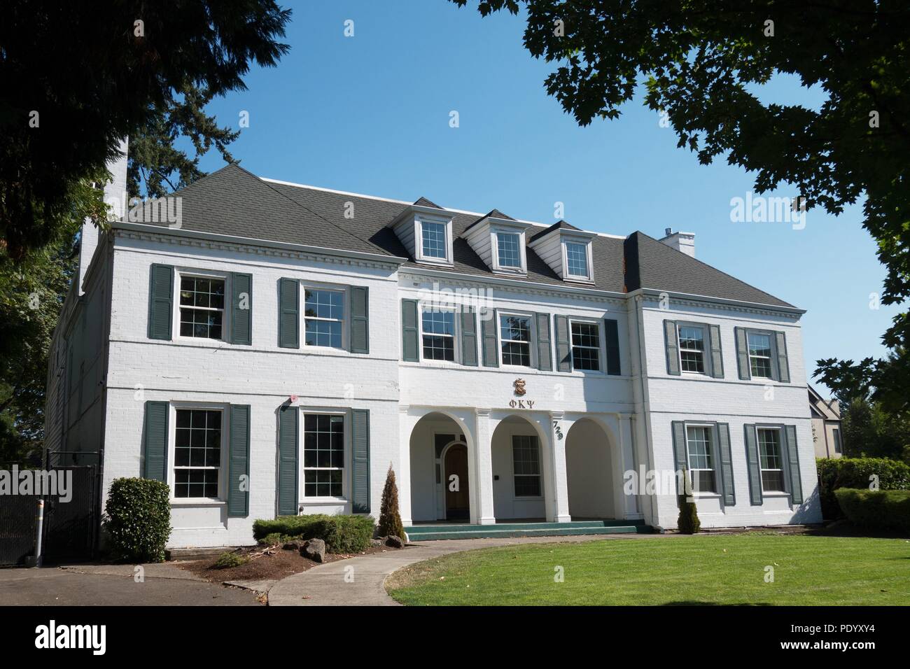 Omega house today, on the 40th anniversary of the release of the movie 'Animal House', in Eugene, Oregon, USA. Stock Photo