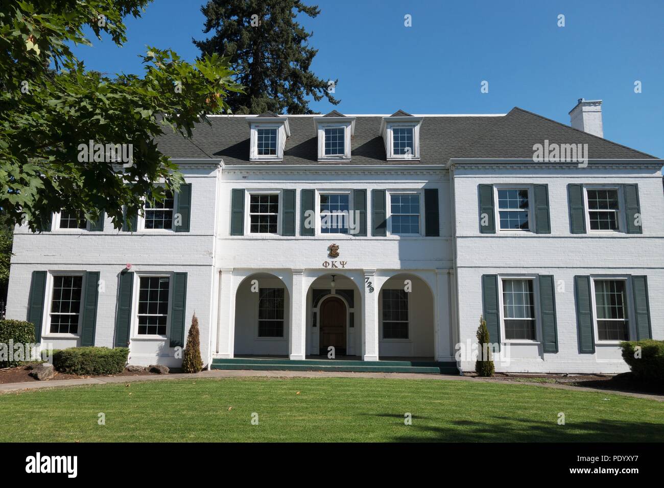 Omega house today, on the 40th anniversary of the release of the movie 'Animal House', in Eugene, Oregon, USA. Stock Photo