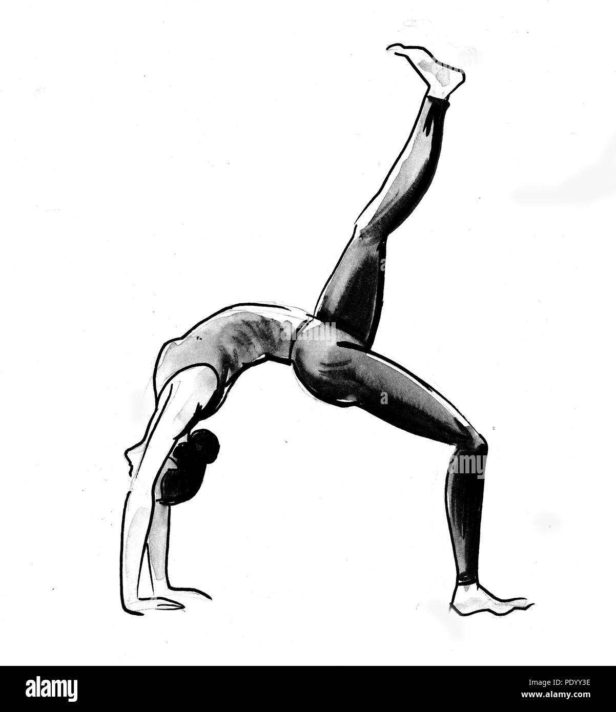 Yoga Poses Black and White Stock Photos & Images Alamy