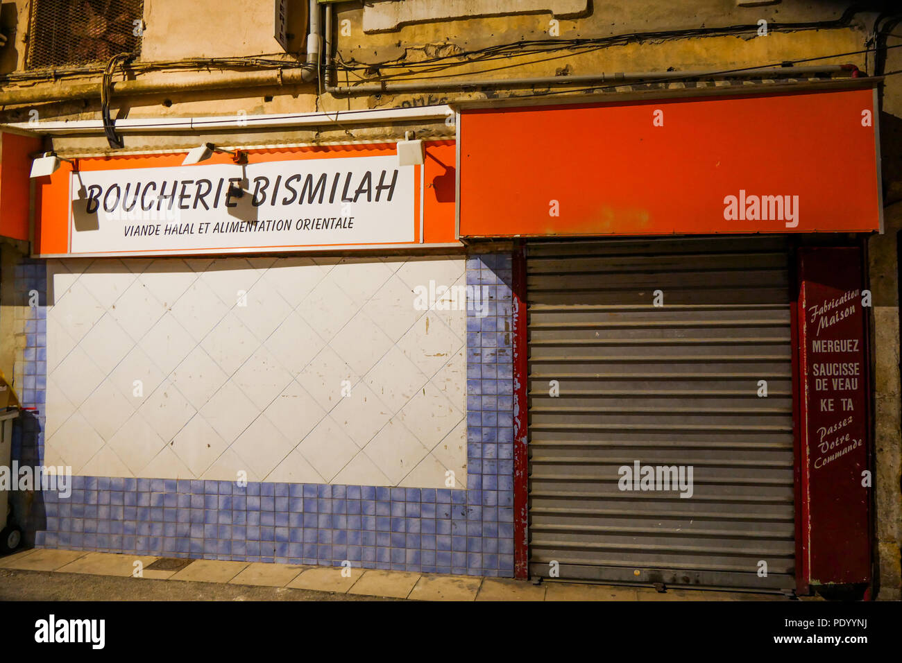 "Bismilah Butchery", an Arab butcher shop, SaintMaximin la Sainte