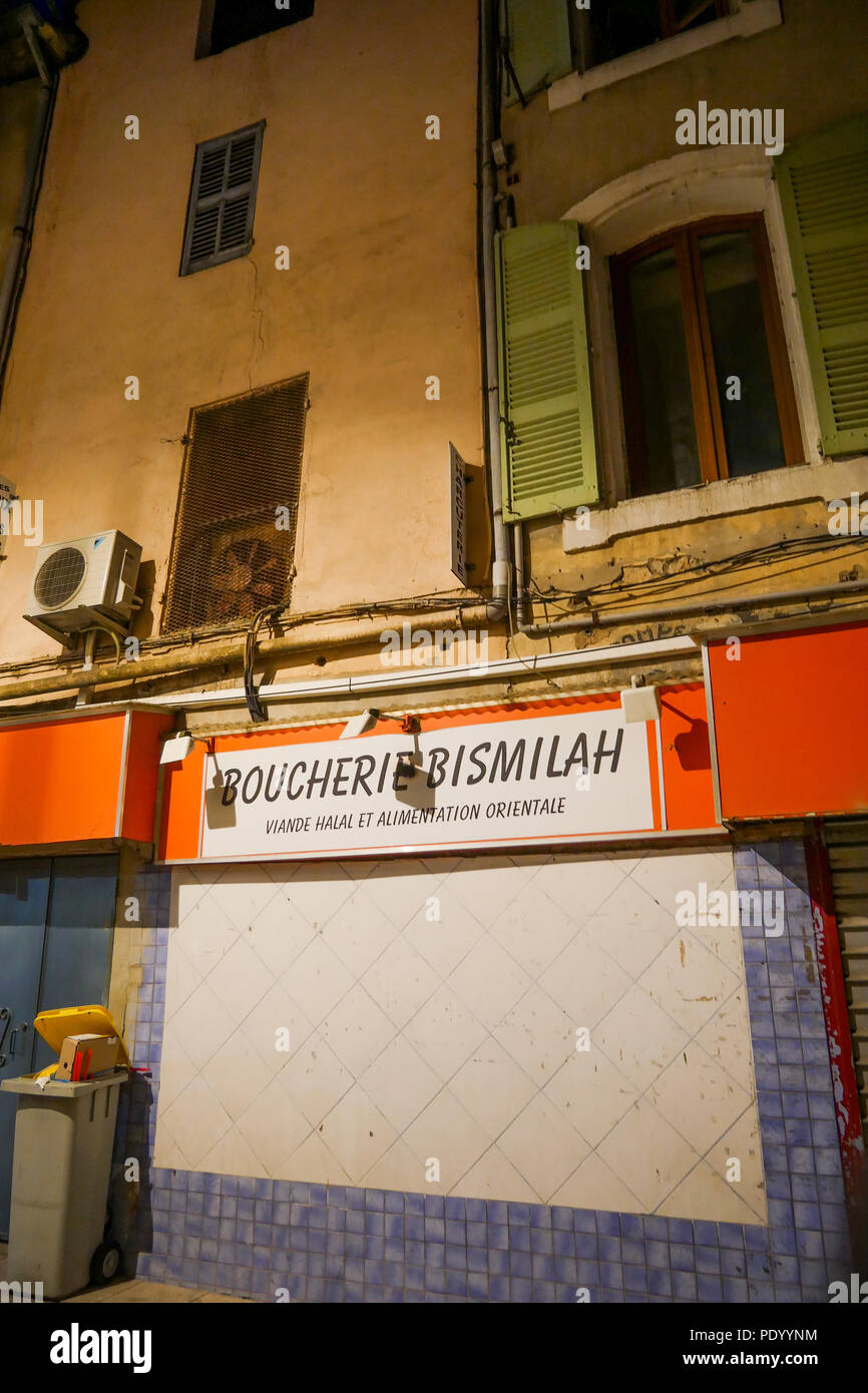 "Bismilah Butchery", an Arab butcher shop, SaintMaximin la Sainte