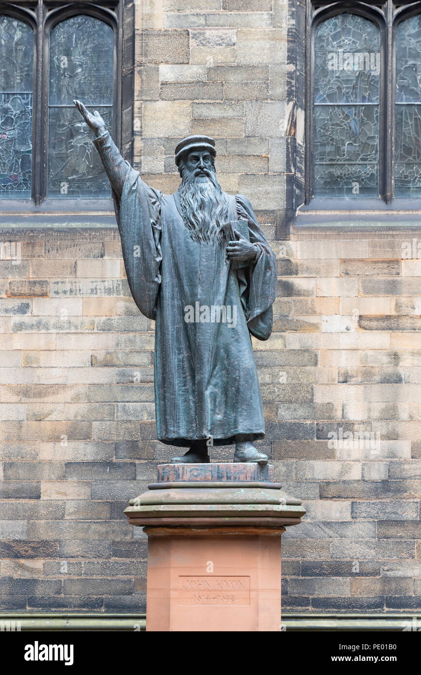 Statue John Knox near Edinburgh University, Scotland Stock Photo - Alamy