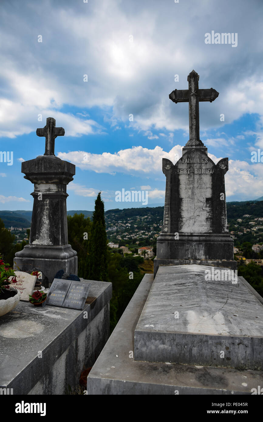 Cemetery in the medieval village of St. Paul de Vence in Provence