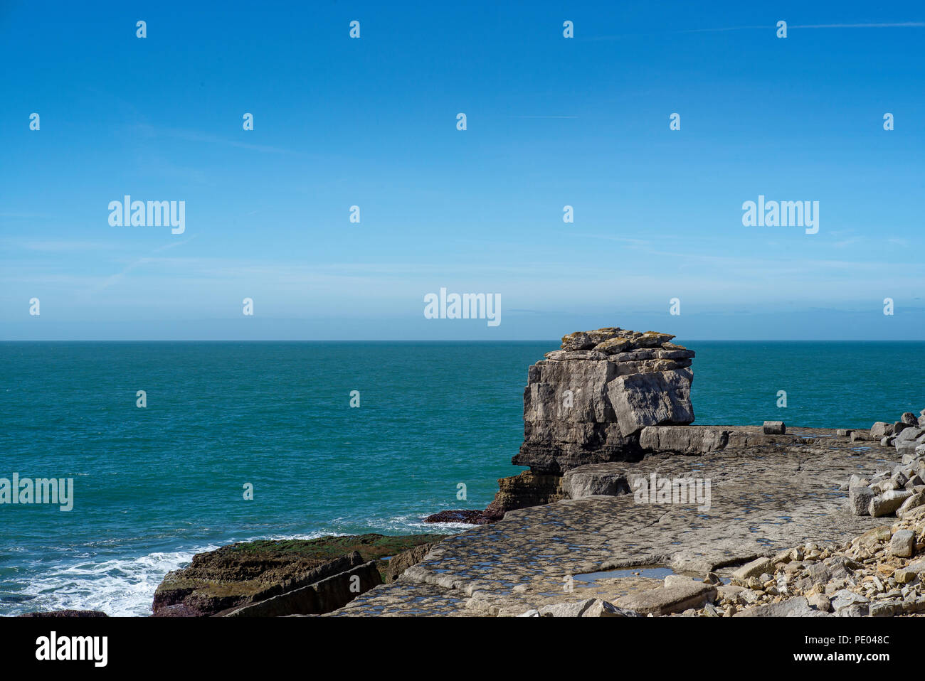 Weymouth, Dorset, United Kingdom, Monday,  13th March,2017, Portland Island, stone  and Rock fomations, on the Coastline, © Peter SPURRIER Stock Photo