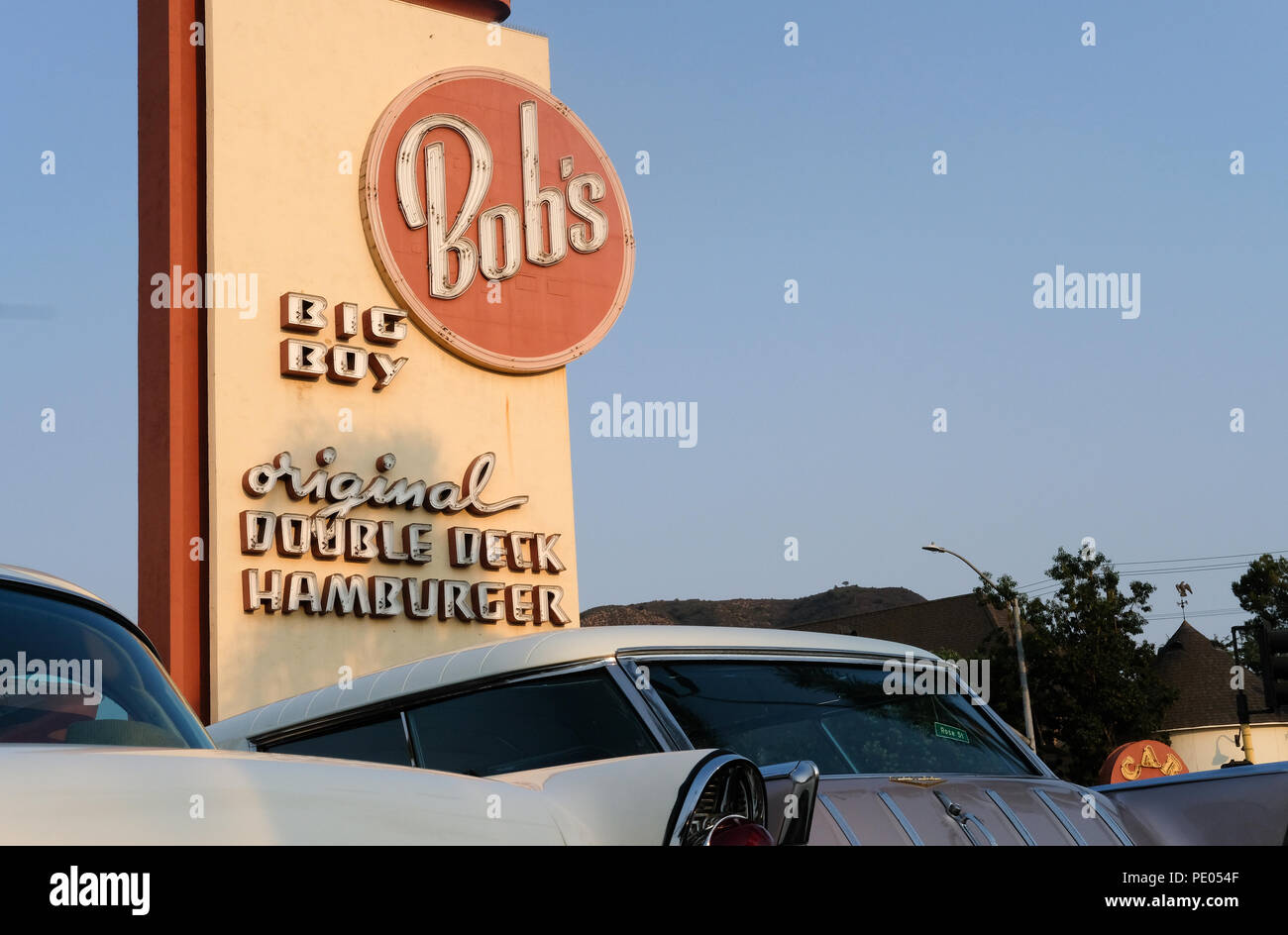 Friday Night Classic Car Meet At Bob's Big Boy In Burbank, CA Stock