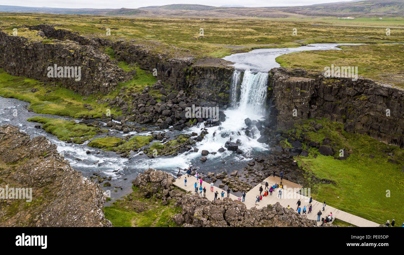 Öxarárfoss, Thingvellir National Park, Iceland Stock Photo
