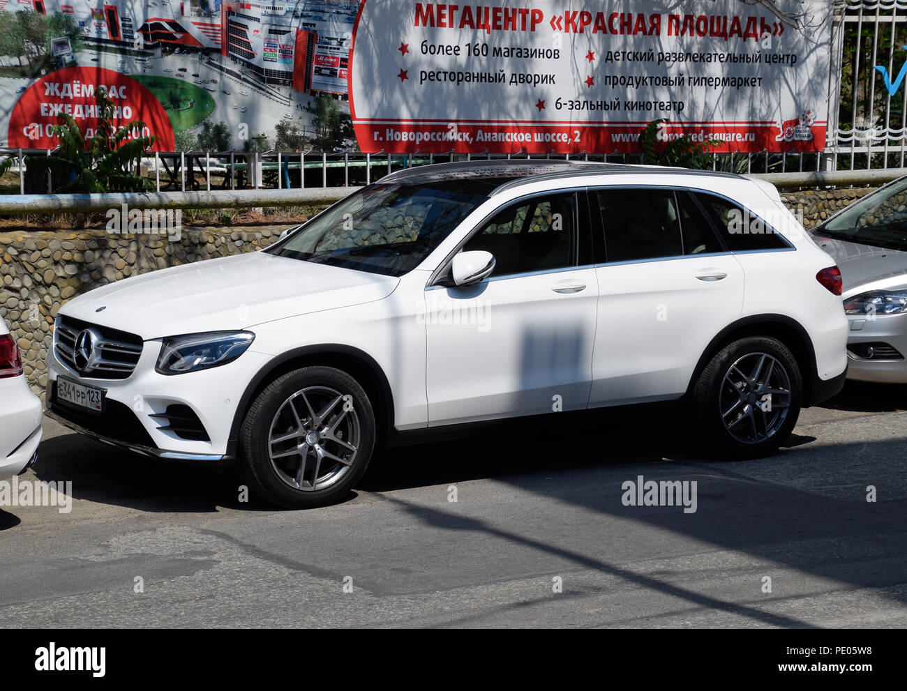 Novorossiysk, Russia - August 06, 2018: Parked on the side of the city road Mercedes car glc class Stock Photo