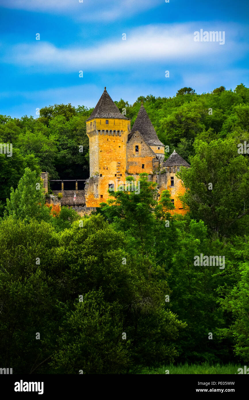 The ruins and grounds of the Chateau de Commarque in the Dordogne region of France Stock Photo
