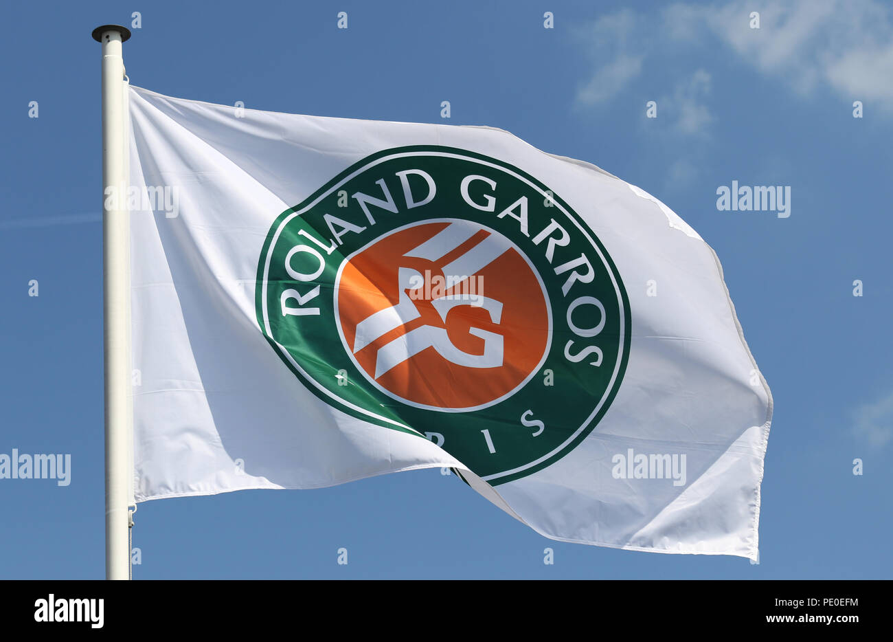 Roland Garros flag at Le Stade Roland Garros in Paris, France Stock Photo -  Alamy