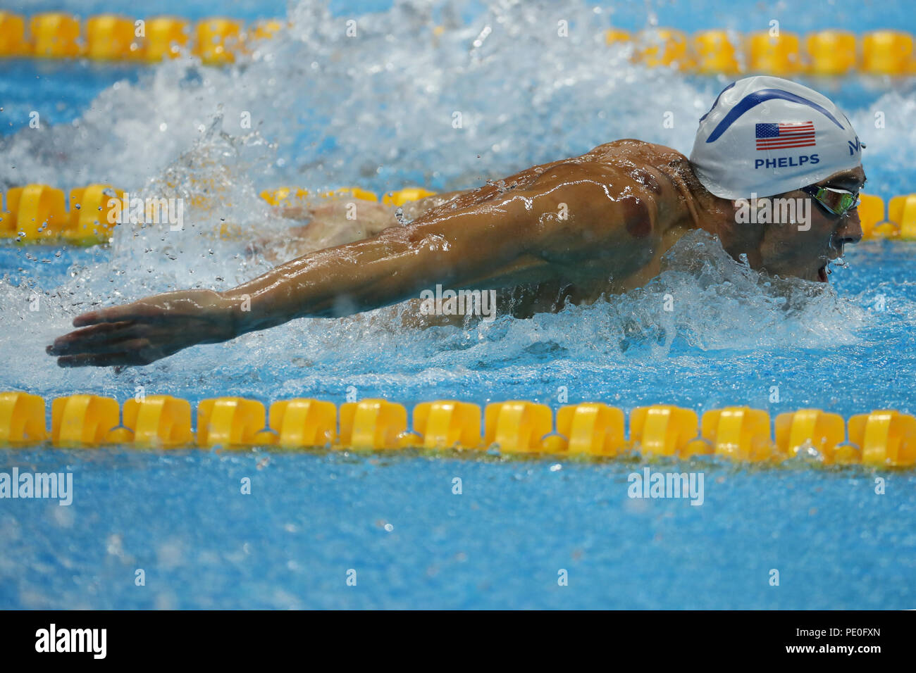 Olympic champion Michael Phelps of United States swimming the Men's