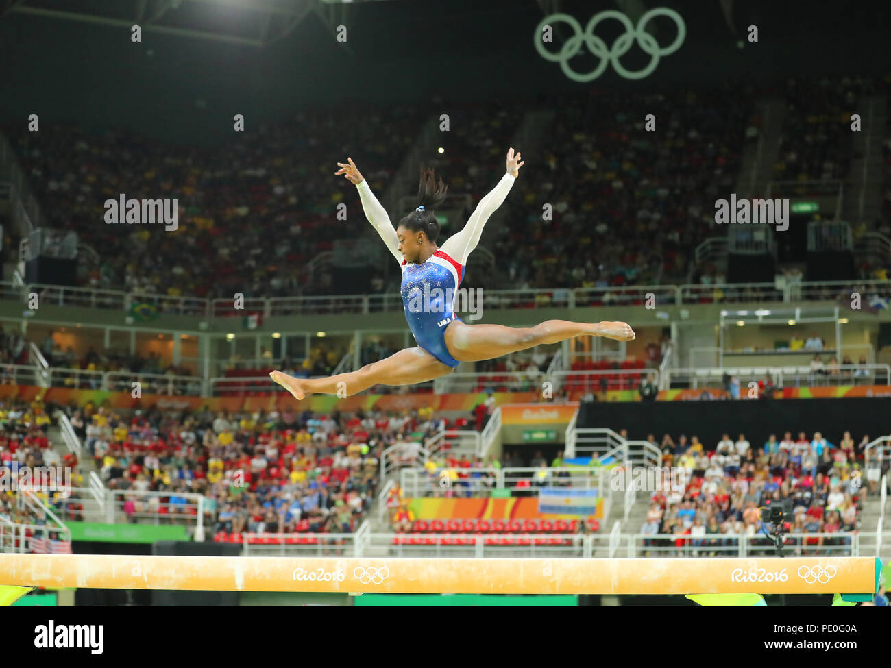 Olympic champion Simone Biles of United States competing on the balance