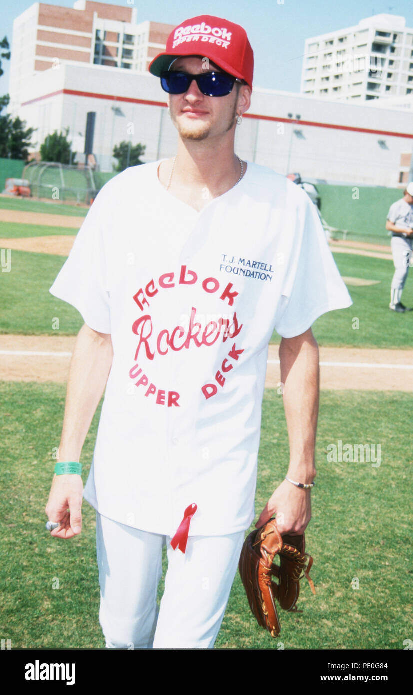 LOS ANGELES, CA - JUNE 14: Musician Layne Staley of Alice in Chains attends T.J. Martell Benefit Baseball Game on June 14, 1992 at Dedeaux Field in Los Angeles, California. Photo by Barry King/Alamy Stock Photo Stock Photo