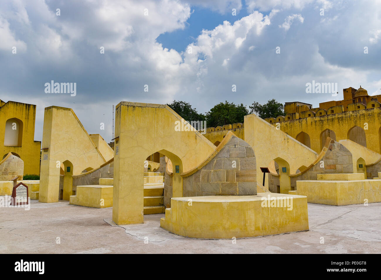 Jantar Mantar, an astronomical observation monument in Jaipur, India Stock Photo