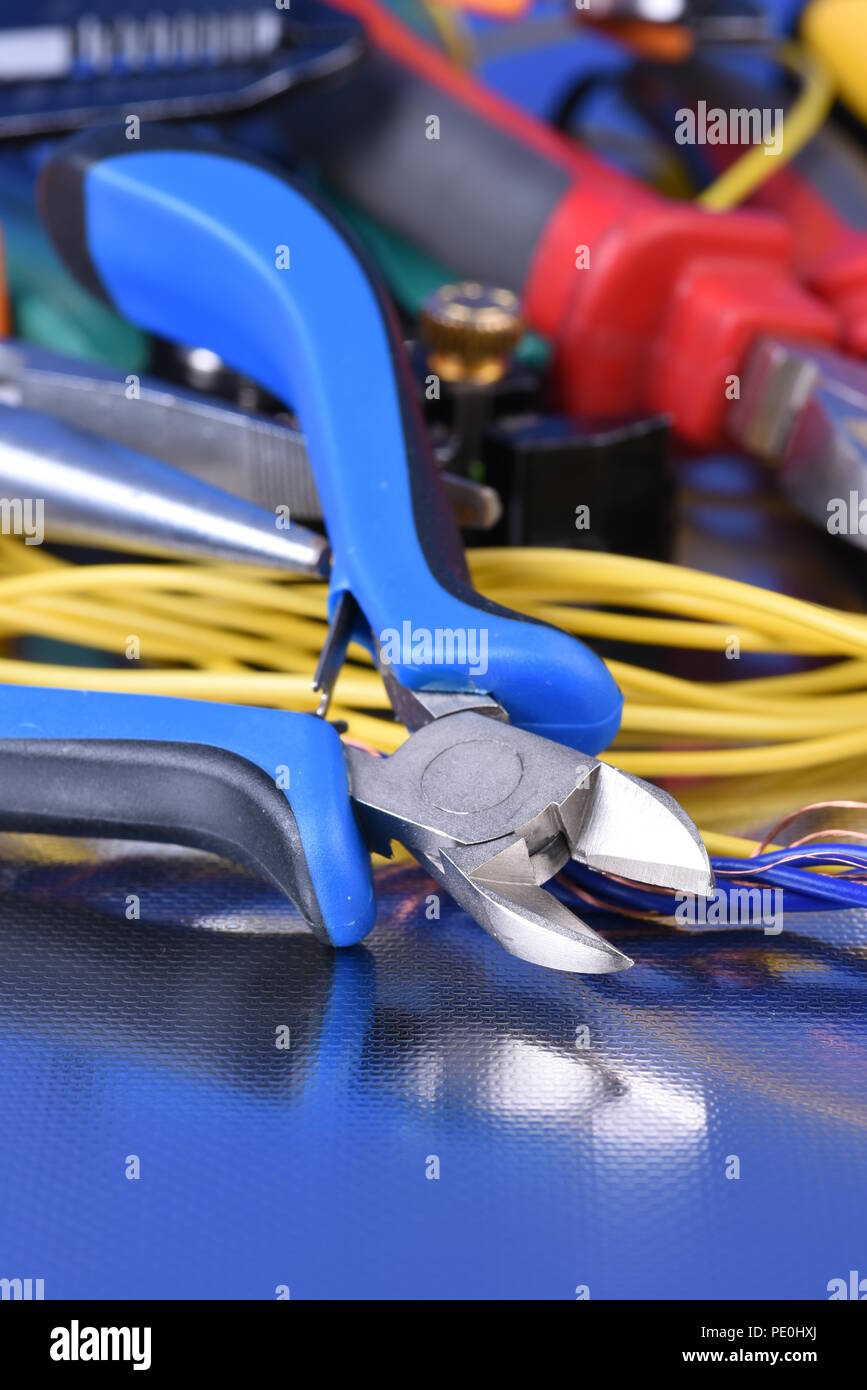 Tools for use in electrical installations Stock Photo Alamy