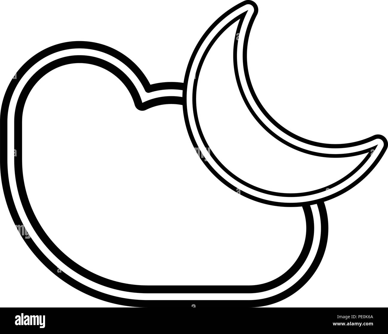 Moon with a cloud icon Stock Vector Image & Art - Alamy