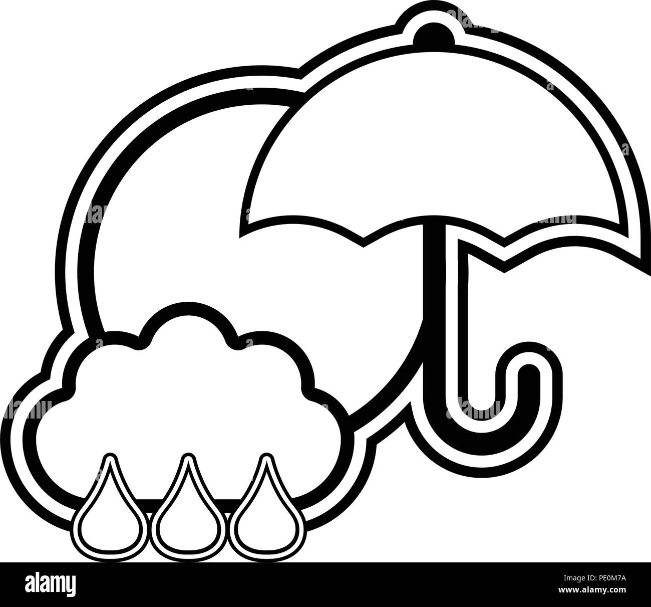 Isolated rainy weather icon with an umbrella Stock Vector Image & Art ...