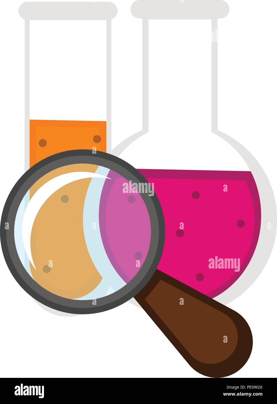Magnifying glass and potions. Class icon Stock Vector Image & Art - Alamy