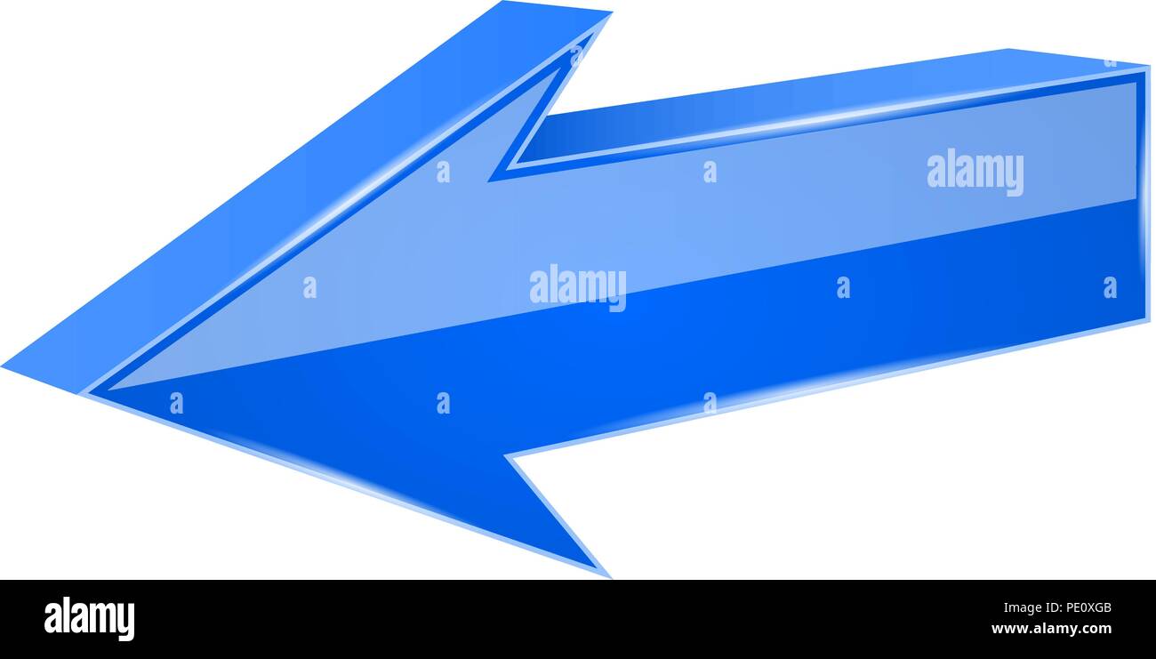 Blue arrow. 3d previous sign Stock Vector Image & Art - Alamy