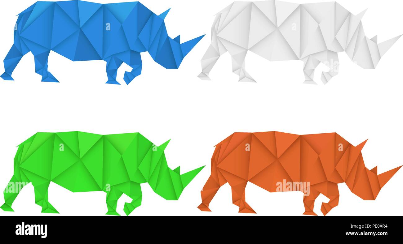 Rhinoceros. Polygonal vector illustration Stock Vector